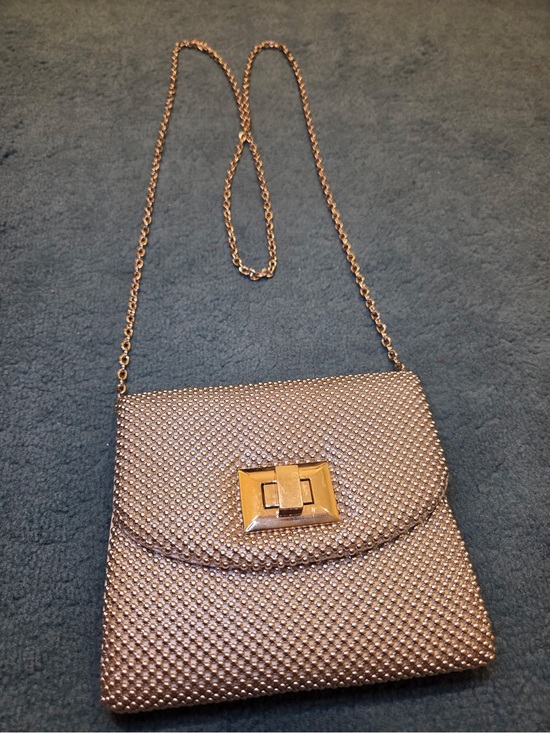 Charming Charlie Handbags - Charming Charlie RSVP Gold Mesh Crossbody Evening Bag Clutch